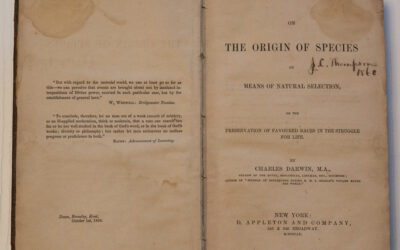 Darwin: “Origin of Species” First American Edition